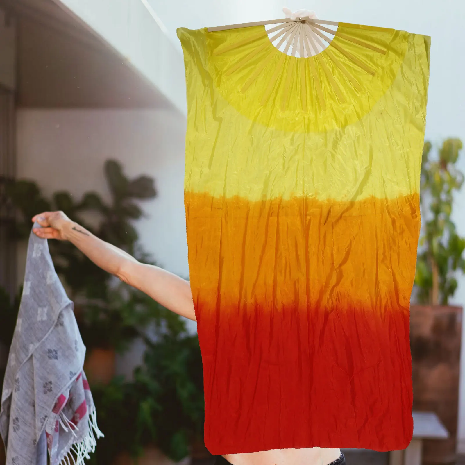 معدات الباليه، حجاب طويل لمروحة الرقص، إكسسوارات الرقص الشرقي للنساء، مروحة يد خفيفة الوزن وقابلة للطي للراقصات