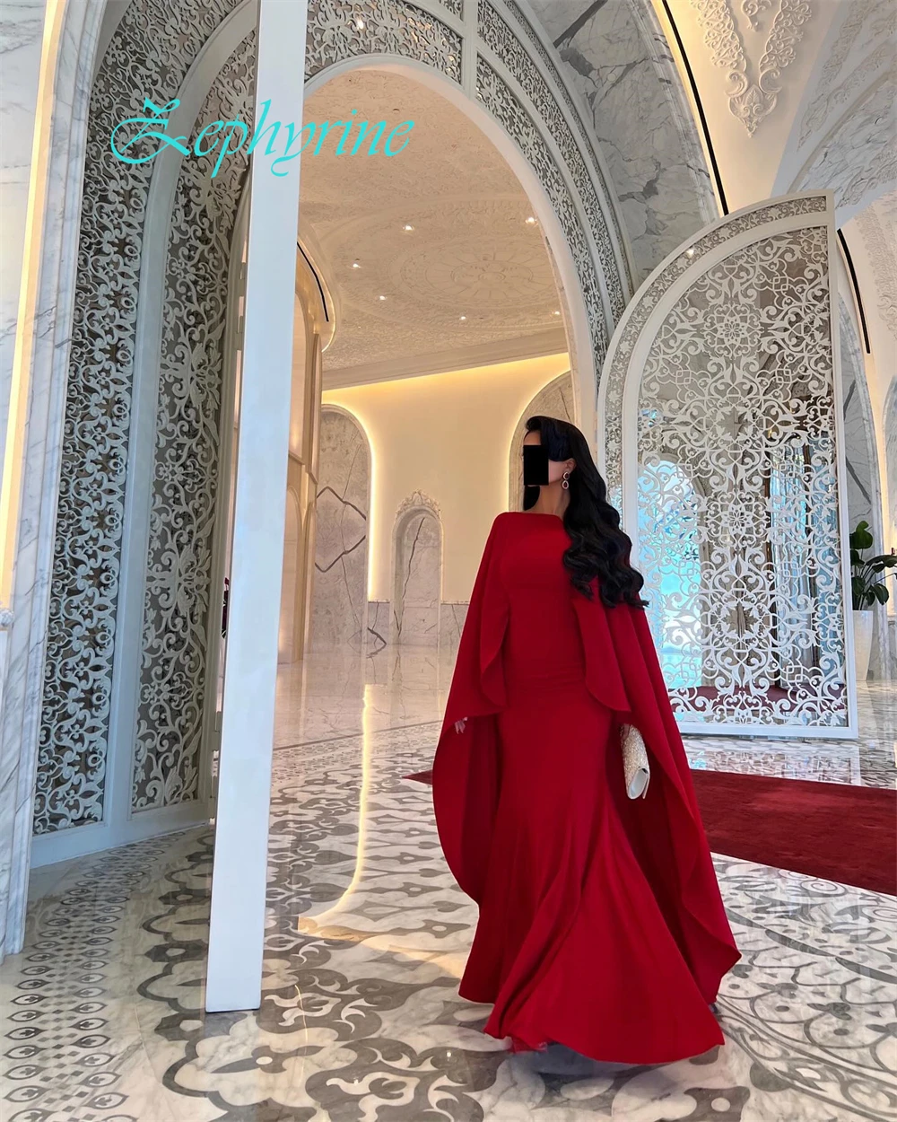 Customized Exquisite Crew Neck Shawl Evening Dress High Quality Jersey Long Sleeves Prom Dresses Delicate Mermaid Party Gowns