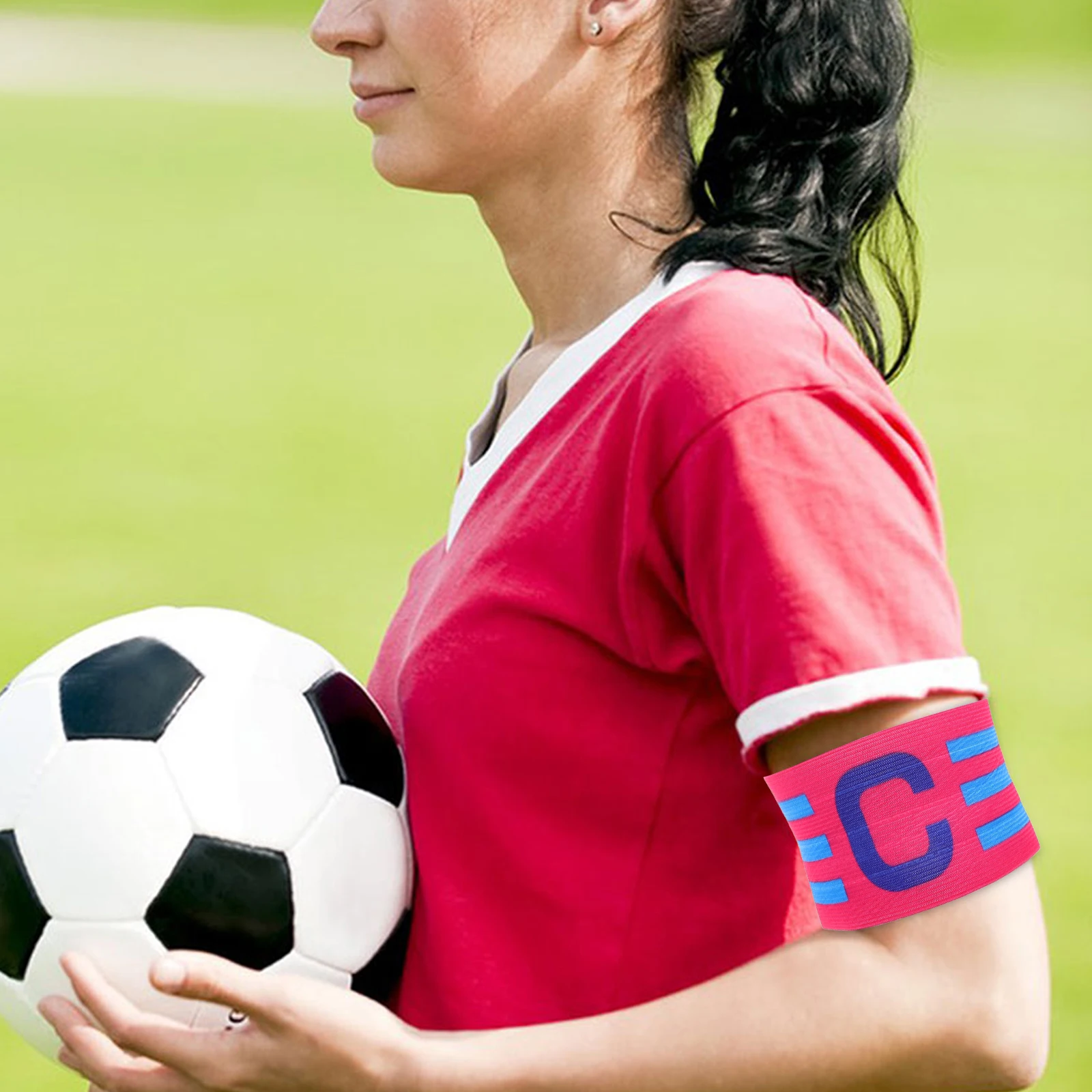 

2pcs Soccer Football Team Armband Adjustable Sports Captain Armband For Basketball Rugby Durable Elastic Bright Colors