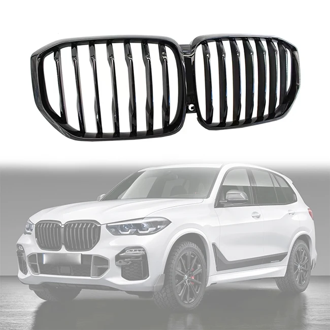 

LUMA 19-23 Single Slat Gloss Matte Black Carbon for BMW X5 ABS Grill G05 X5 2019-2023 Front Bumper Grille