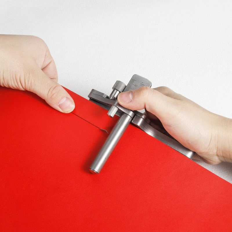 قاطع حزام يدوي قابل للتعديل من الفولاذ المقاوم للصدأ لقاطع الشريط الجلدي اليدوي بنفسك