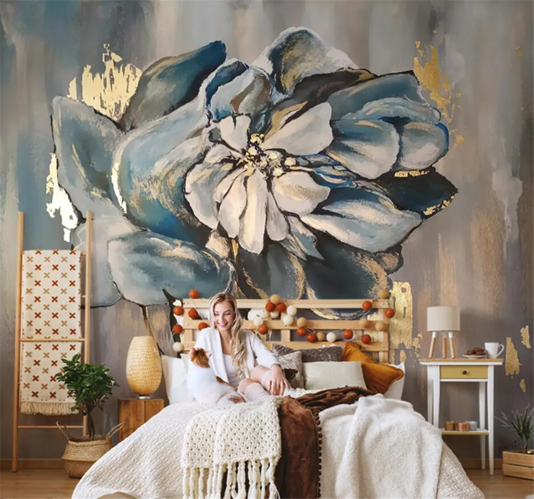 الشمال مجردة الكتابة على الجدران صافي الأحمر الفن زهرة ثلاثية الأبعاد خلفيات سلس أريكة غرفة المعيشة التلفزيون خلفية ورق زينة