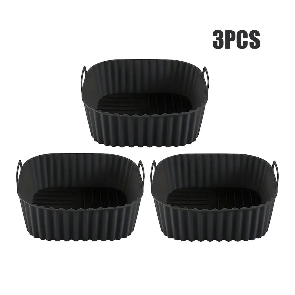 1-3PCS Silicone Air Fryer Liners Reusable Non-Stick and Easy Clean BBQ Tools Oven Microwave Safe for Healthy Cooking Restaurant