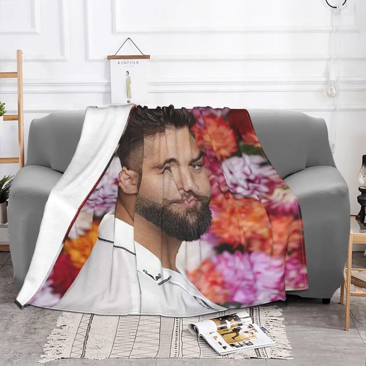 Kendji Girac Singer Blankets Fleece Spring/Autumn Breathable Warm Throw Blanket for Bedding Couch Bedding Throws