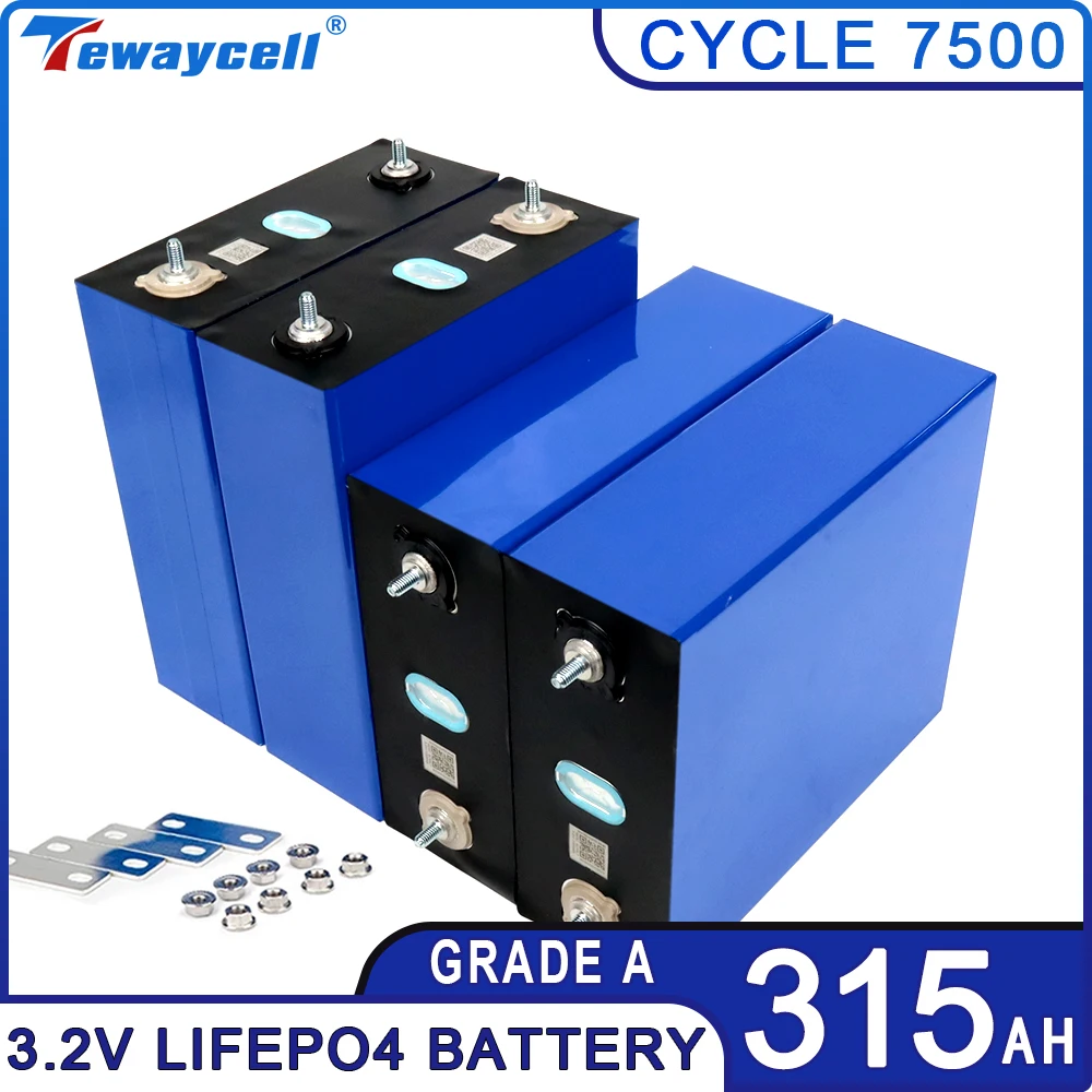 Tewaycell DIY 12V/24V/48V 315Ah akumulator Lifepo4 nowy akumulator do ładowania 3.2V klasy fosforan litowo-żelazowy RV łódź słoneczna