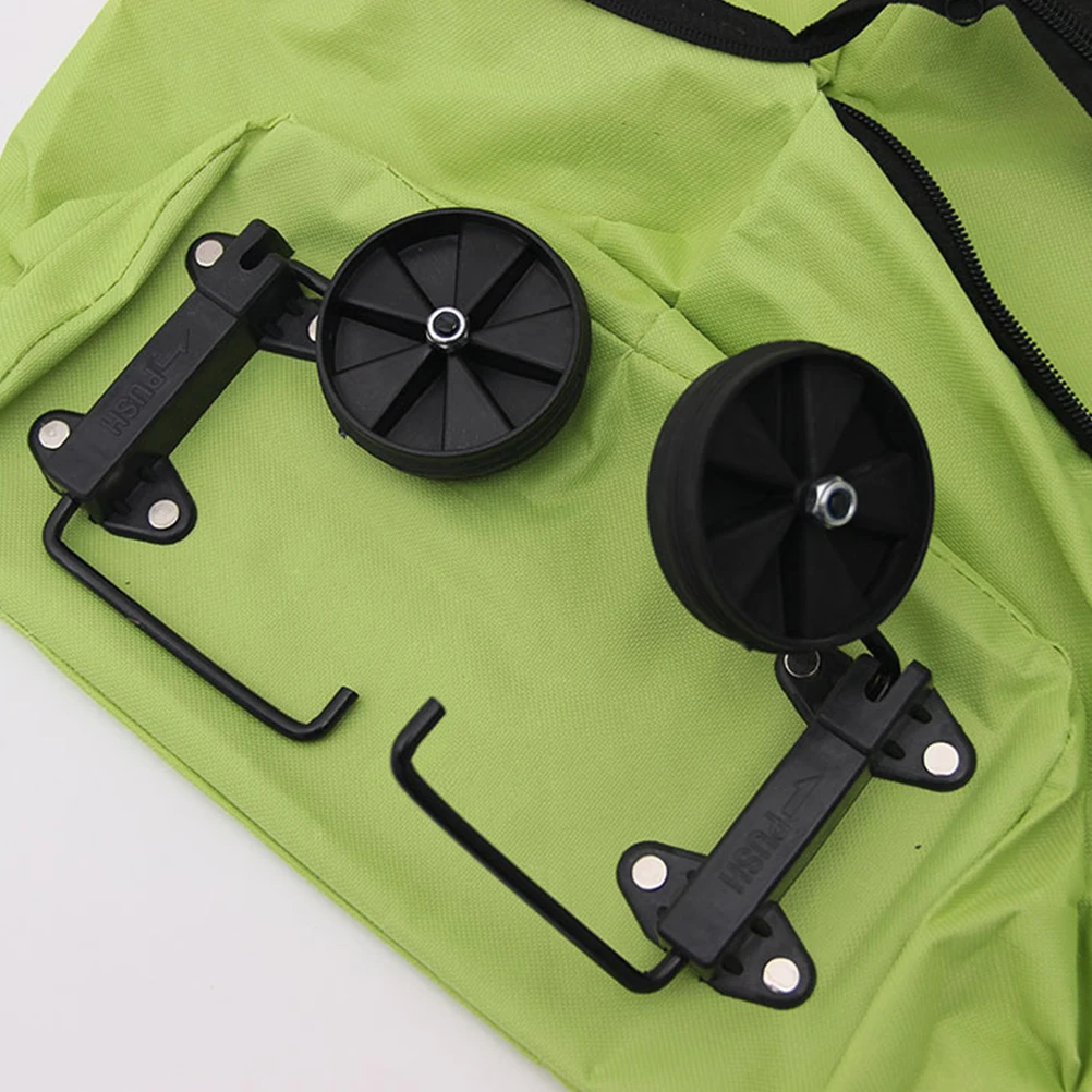 

Foldable Grocery Bag with Wheels Large Capacity Shopping Cart Collapsible Storage Easy Travel Beach Camping Picnic Laundry