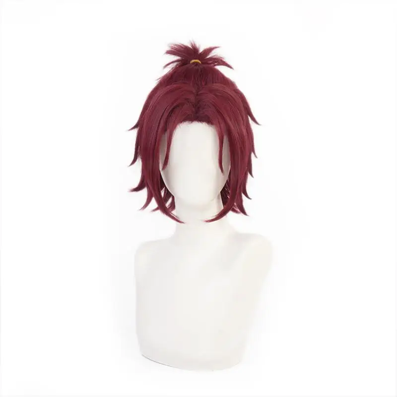 Game Ensemble Stars Isara Mao Cosplay Wigs Wine Red Short Hair Heat Resistant Synthetic Halloween Party Accessories Props