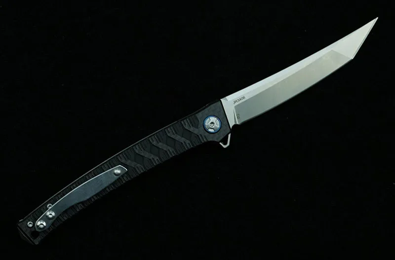 LEMIFSHE JR3406 Real D2 Blade Carbon Fiber Handle Folding Knife Outdoor Camping Kitchen Survival Multi functional EDC Tools