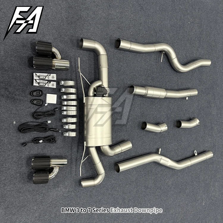 For  3 4 5 6 7 Series Exhaust System in the Middle and Tail Section of the Electronic Valve Muffler Cat Back Exhaust Pipe