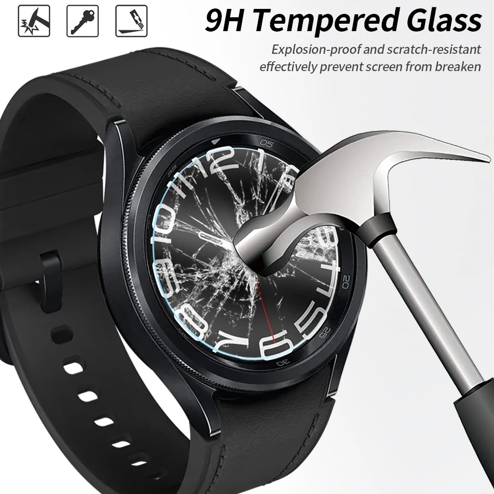 Tempered Glass for Samsung Galaxy Watch 6 40mm 44mm HD Screen Protector Film Anti-Scratch for Galaxy Watch 6 Classic 43mm 47mm