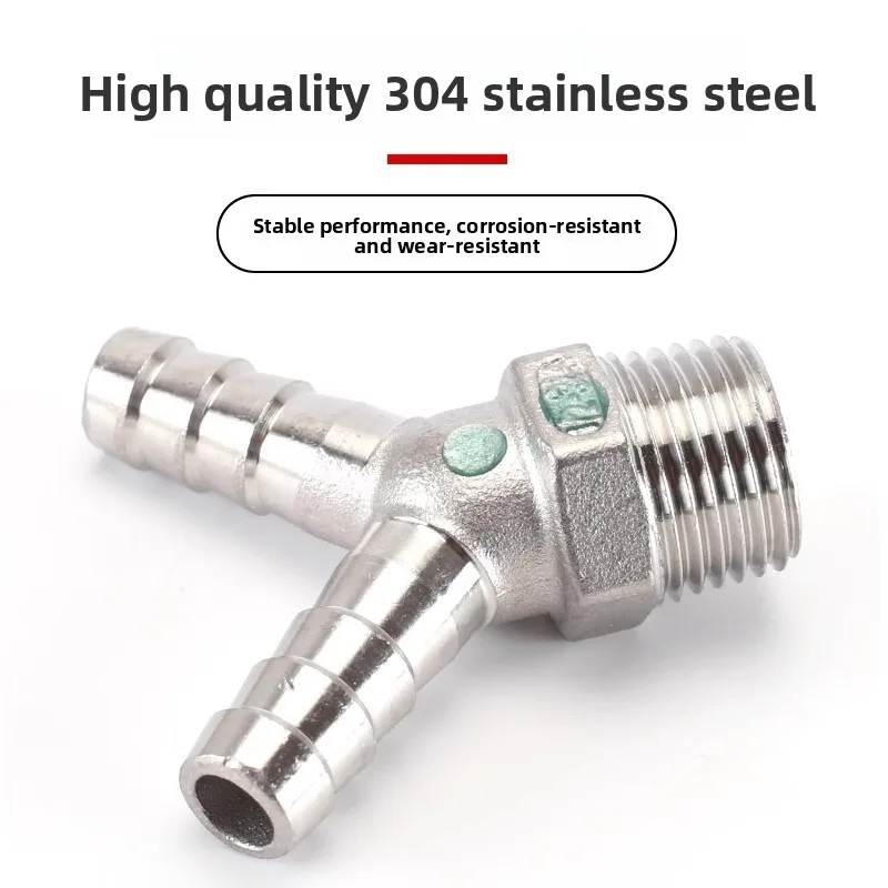 Y-شكل معبد مشترك 4-نقطة سلك داخلي وخارجي الموضوع خرطوم غاز الغاز الجلود قابس مياه المناسب 304 الفولاذ المقاوم للصدأ #4