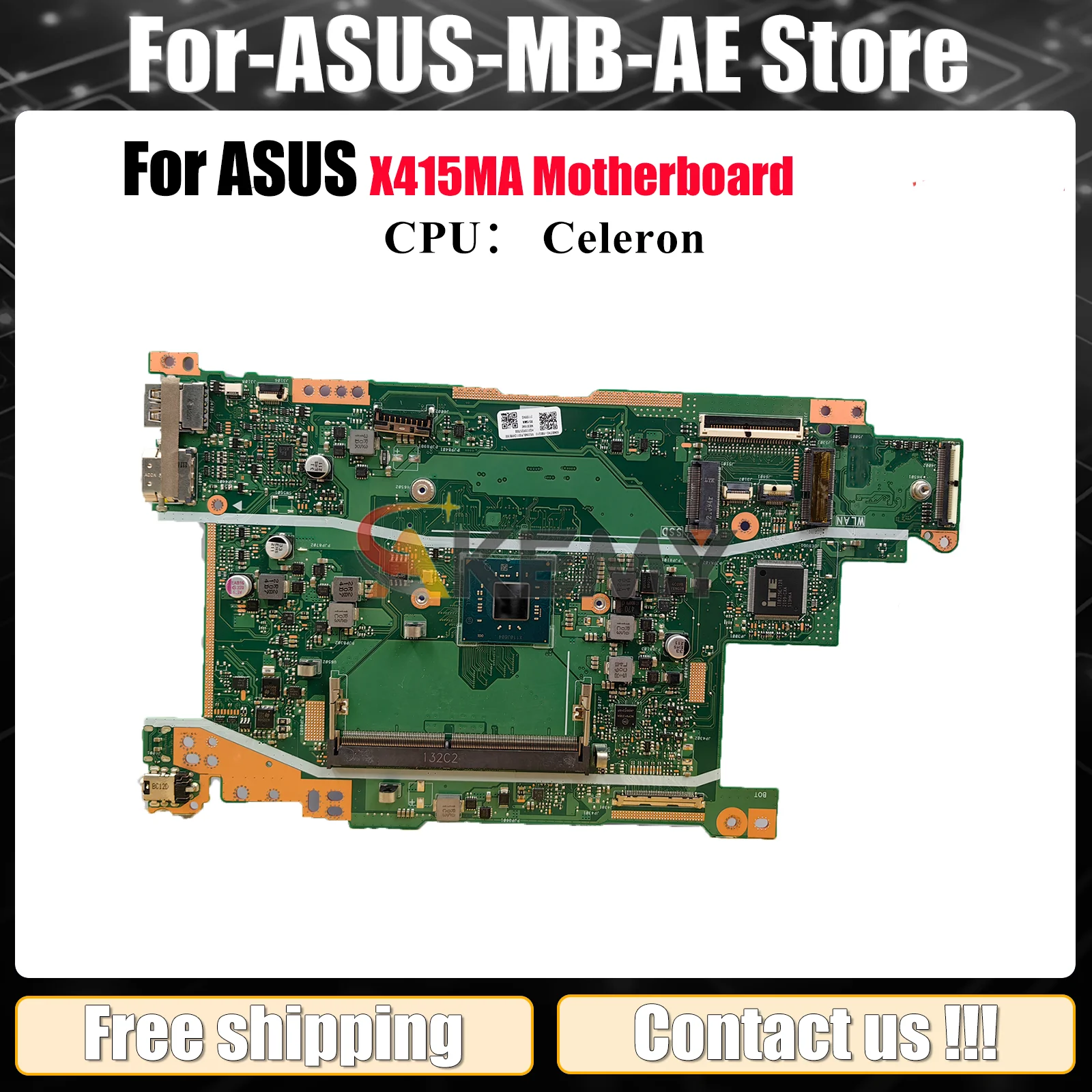 

X415MA Laptop Motherboard For ASUS VivoBook X415MA X415M Notebook Mainboard With Celeron CPU 100% tests OK fast shipping stk
