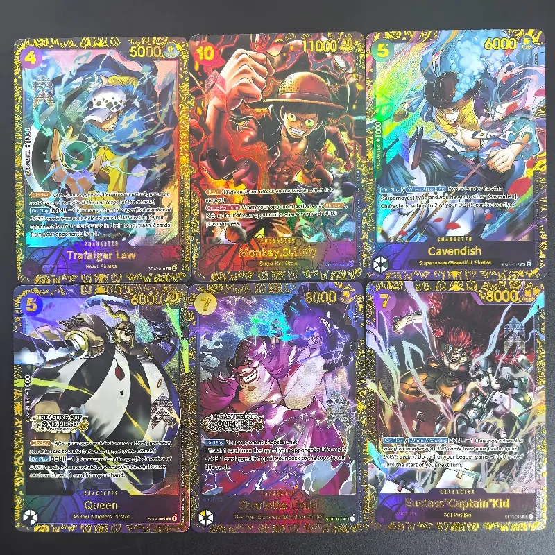 4pcs DIY OPCG 2023 Contest Champion Luffy English One Piece Self-made Flash Card ST10-006 Trafalgar D Water Law Collectible Card