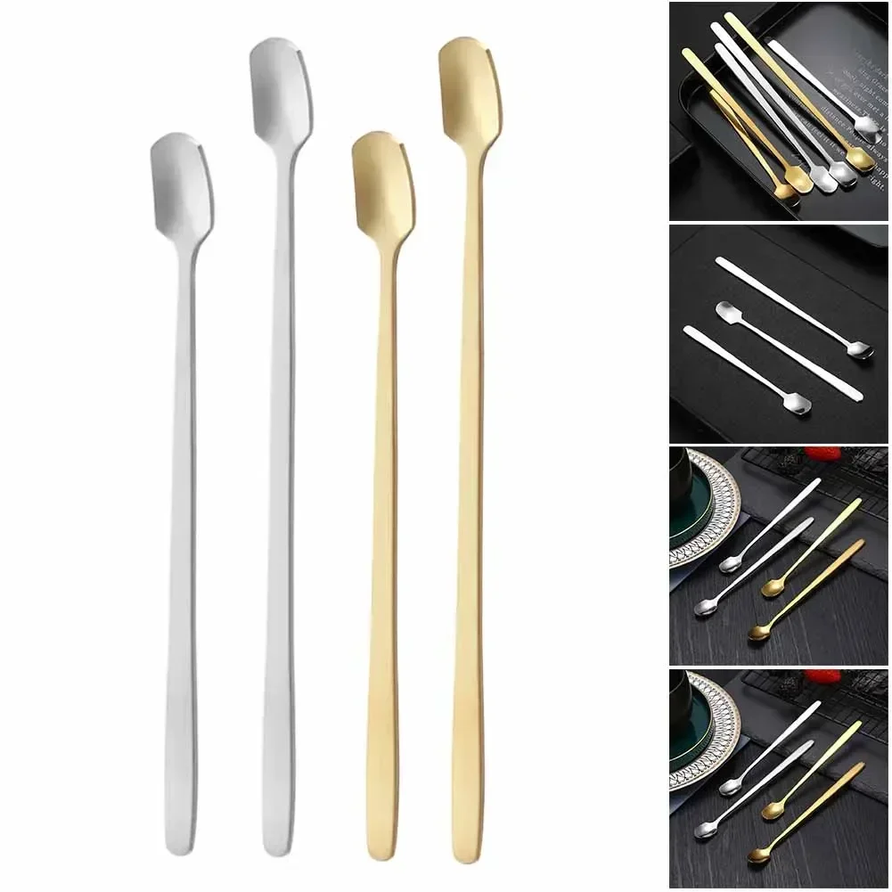 1pc cucchiaio da caffè in acciaio inox agitatori da caffè cucchiaio da latte cucchiaino da tè per bar tè manico lungo pezzi di ricambio da cucina per uso domestico