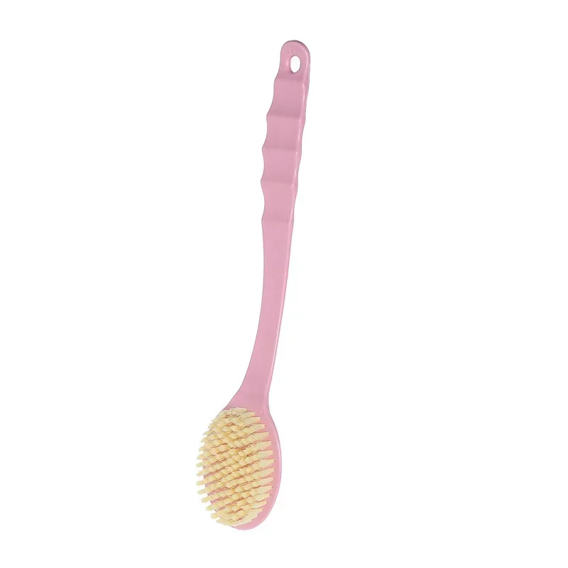 2 In 1 Back Bath Brush Body Exfoliating Scrubber Long Handle Soft Hair Bath Brush Massage Shower Foam Bath Brush Scrubber Brush