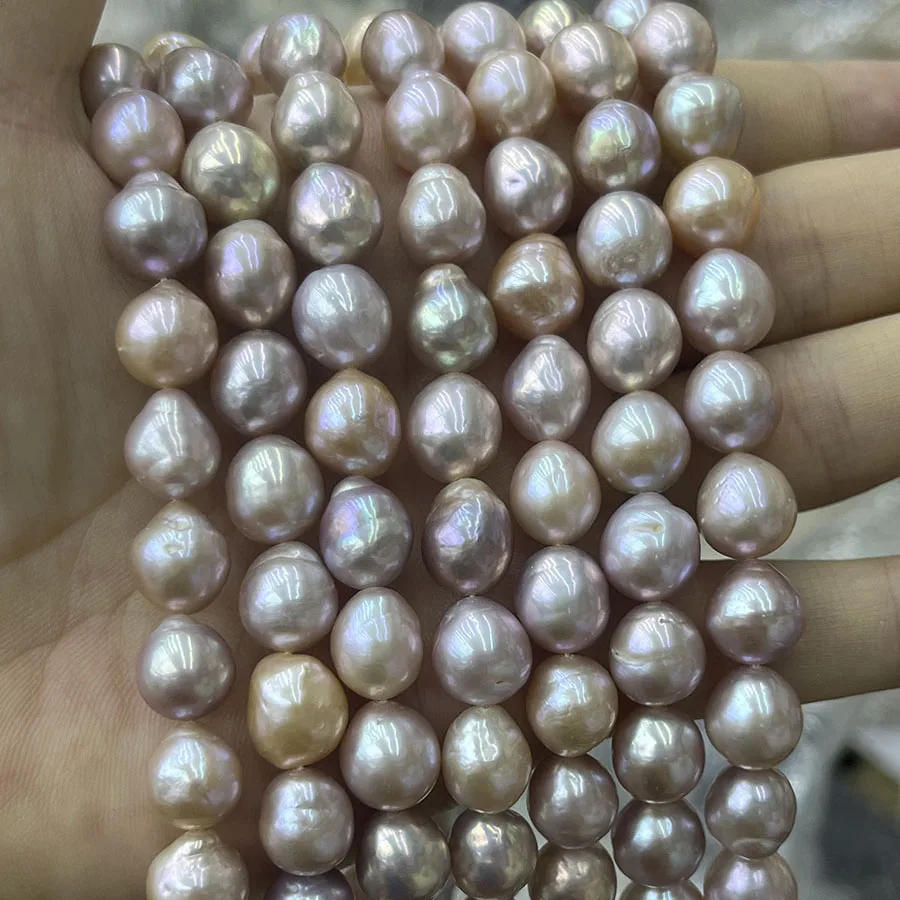 

Natural Baroque Freshwater Edison Pearl Loose Bead Irregular Purple Strange Color Naked Bead DIY Pendant Necklace15''10-11mm