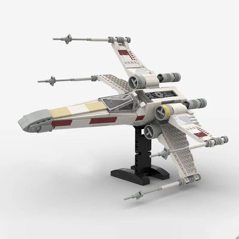 685pcs MOC T X Wing Star Battle Model Building Blocks Shelf Decor, Bookshelf Decor, Home Decor Bookshelf Display Gift For Adults - view 2