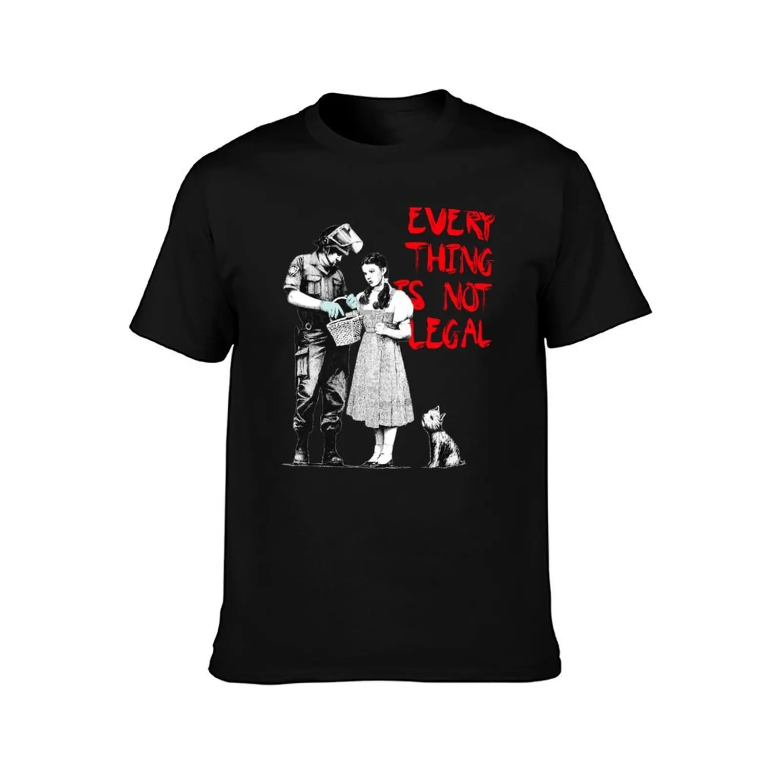 Illegal Bansky T-Shirt Modern Print Casual T-Shirt