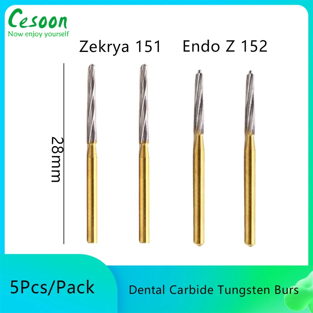 5Pcs/Pack Dental Tungsten Carbide Burs Endodontic Polishing Bur Drills Zekrya151 Endo Z 152 For High Speed Handpiece Dentist Too