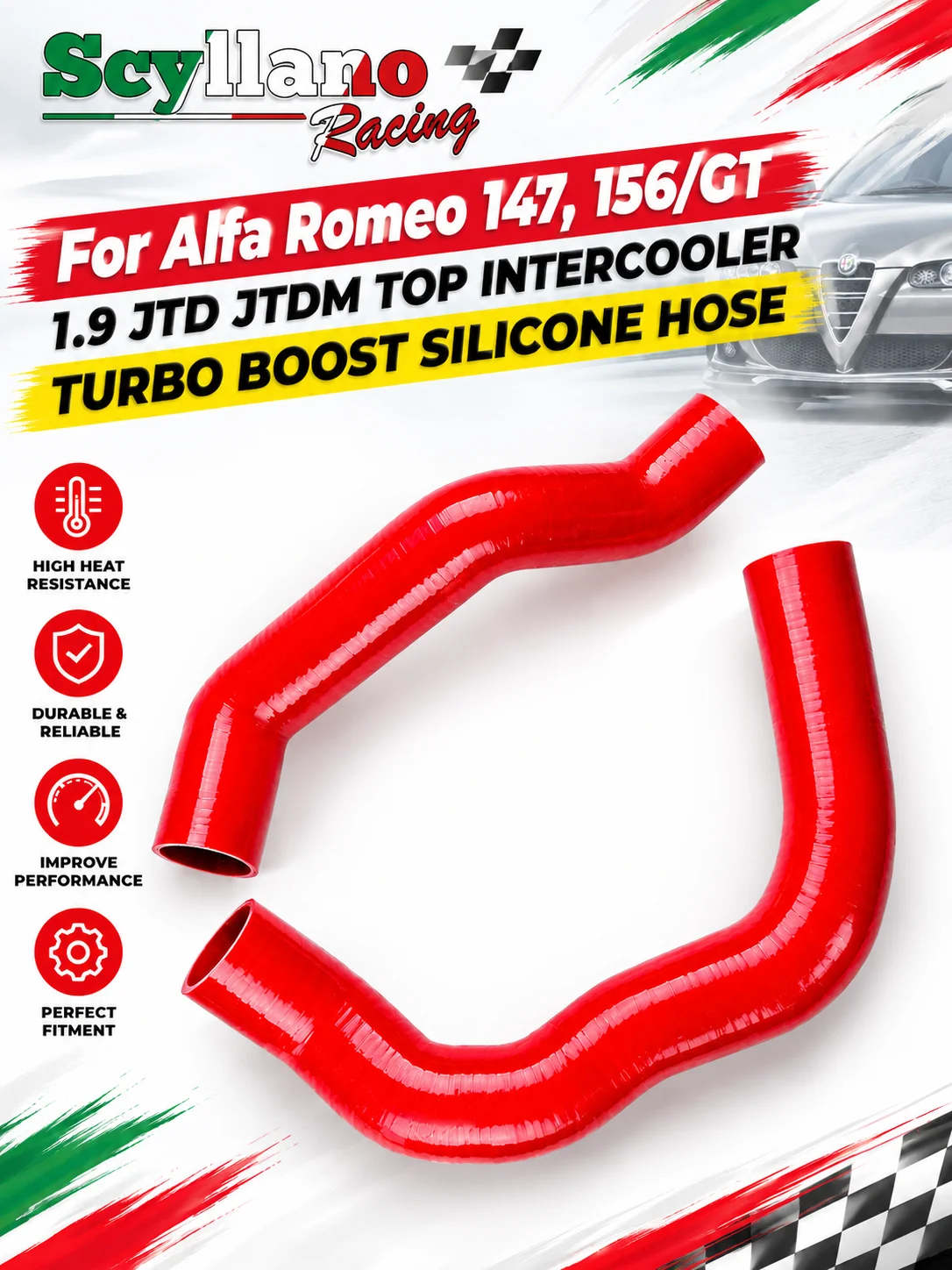 Silicone Boost Air Intake Hose OEM 46794405 For Alfa Romeo 147 156 GT 1.9 JTD JTDM 101-170HP Turbo Intercooler Pipe 2001-2010
