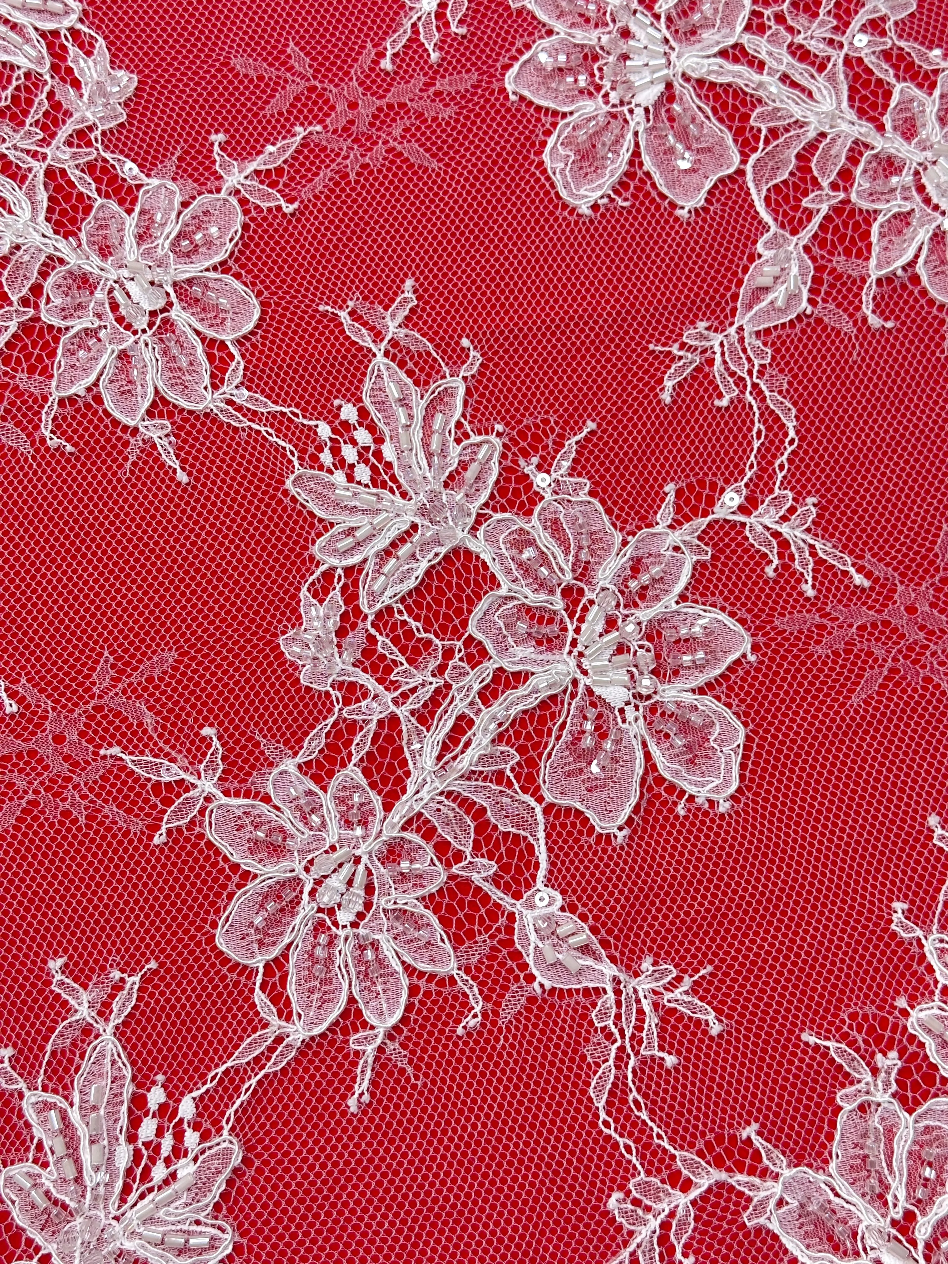 قماش تول فرنسي فاخر جديد لحفلات الزفاف الأوروبية لعام 2026 مع ترتر وخرز على الطراز النيجيري قماش فستان الزفاف للحفلات من الدانتيل #5