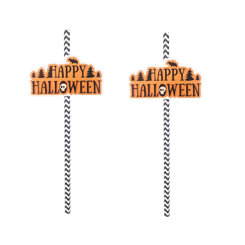 

12Pcs Creative Halloween Straws Paper Drinking Straws for DIY Projects Party Decorations Events Halloween Straw