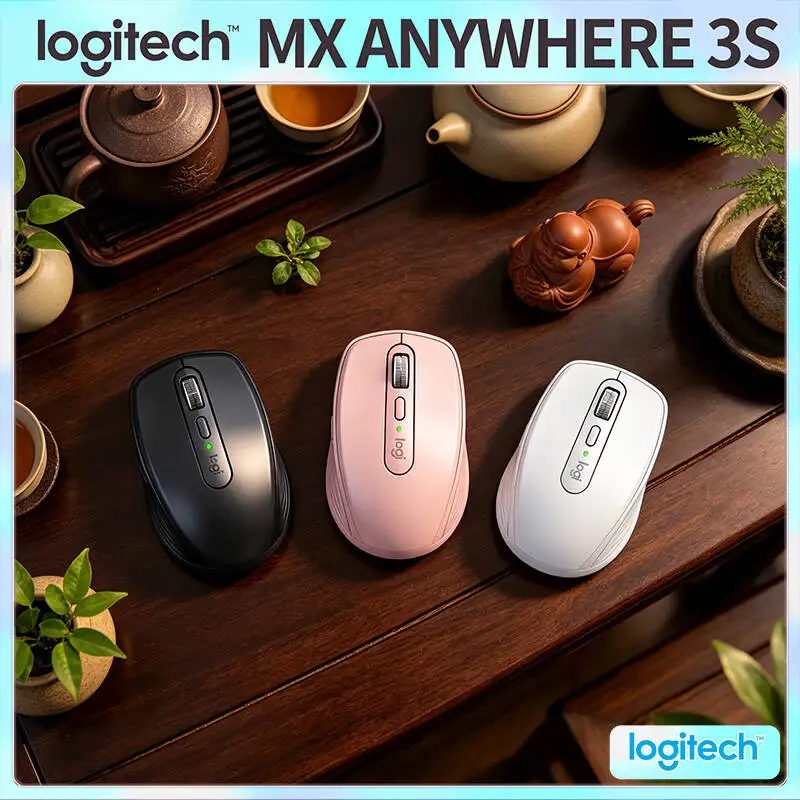 Logitech MX Anywhere 3S Office Mouse - 8K DPI, Hyper-Scroll, Silent Click, USB-C Fast Charge for Home Work