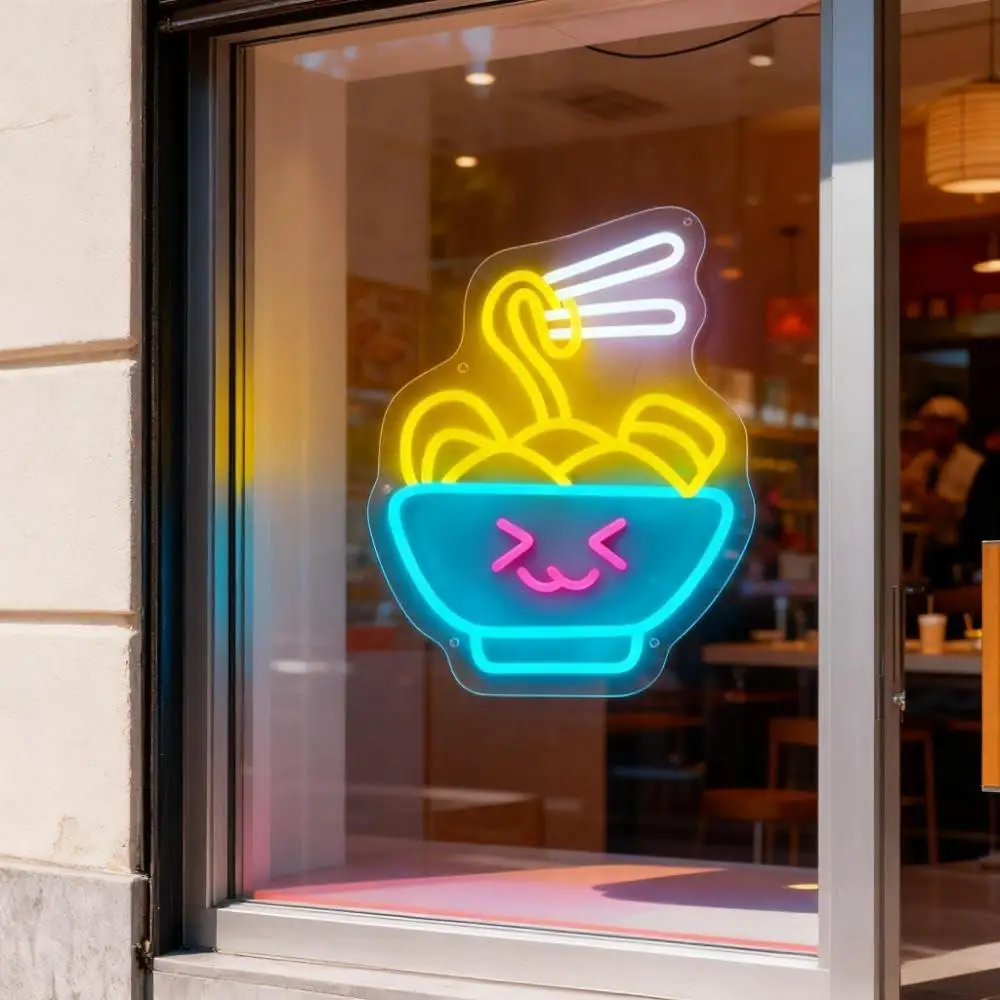 

Noodles Business Neon Sign Open Light Up Sign for Wall Decor Door Signs Decorations for Restaurant Billboard Grand Opening Gift