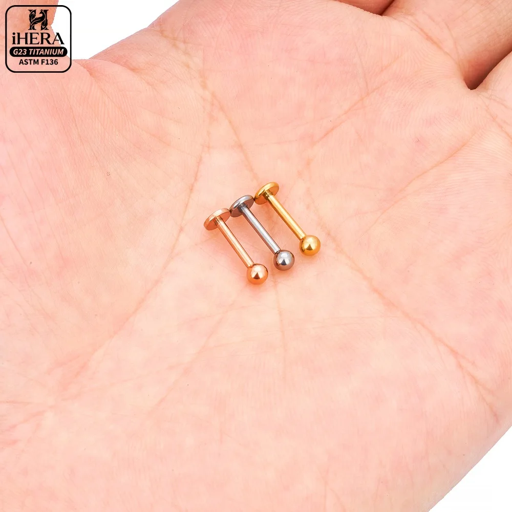 5/50 Stück G23 Titan Piercing Labret Lippenstecker 16G Innengewinde Ohrstecker Nasenstecker Tragus Knorpel Helix Daith Körperpiercing – Detail 37