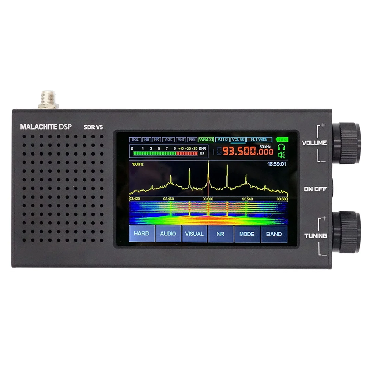 

Malachite DSP SDR 1.10D Radio Receiver V5 with Firmware Board Metal Case 5000MAh AM CW SSB NFM WFM