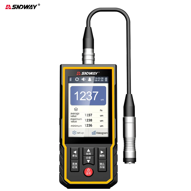 SNDWAY calibro di spessore del rivestimento ad ultrasuoni per auto 0.1um/0-1700 strumenti per misuratore di rivestimento per micrometro per Tester di spessore del Film di vernice per auto
