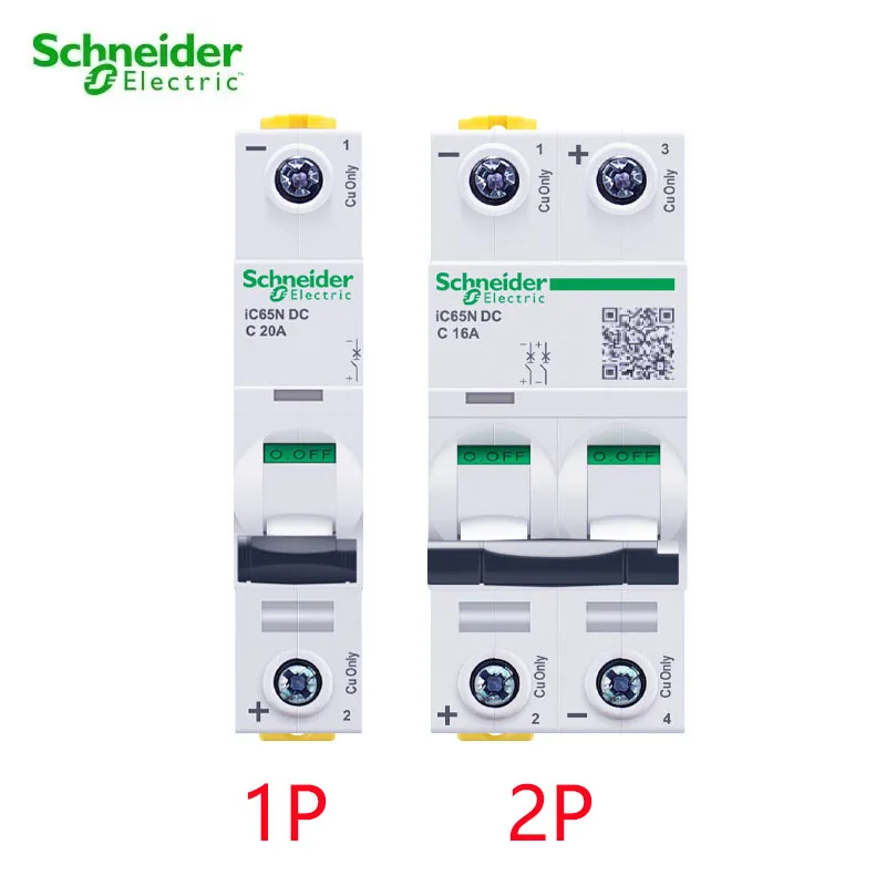 Schneider DC Circuit Breaker IC65N-DC 1P 2P Air Switch C65N-DC C10A 16A 20A 63A Ideal for Circuit Protection Stable Performance