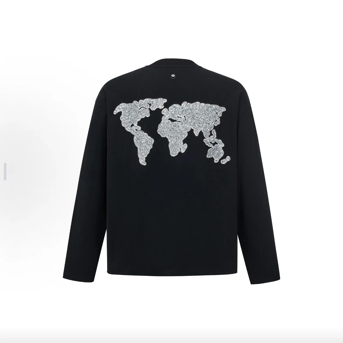 Goodbrand 2026 Map Sequined Embroidery Premium Luxury Fashion Basic Logo Long-Sleeve T-Shirt