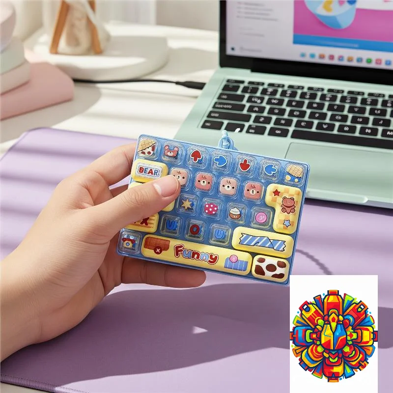 Stress Relieving Mini Pressable Keyboard Fidget Toy Lovely Animal Prints Lightweight Toy for Kids Classroom Activity Prizes