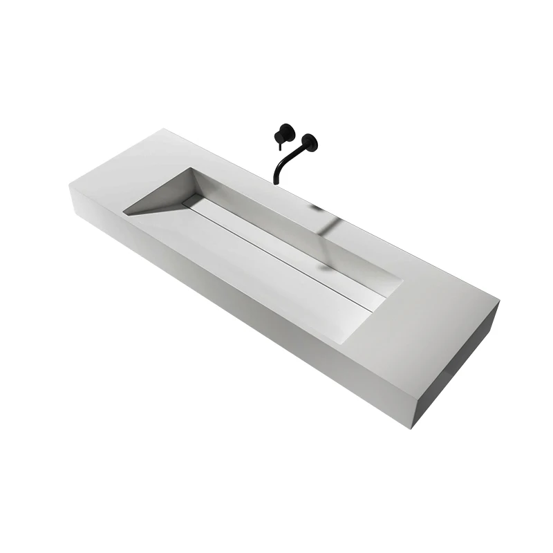 Off-White Ceramic Under-Mounted Wash Basin Rectangular Wash Basin Sui for Bathroom Vanity
