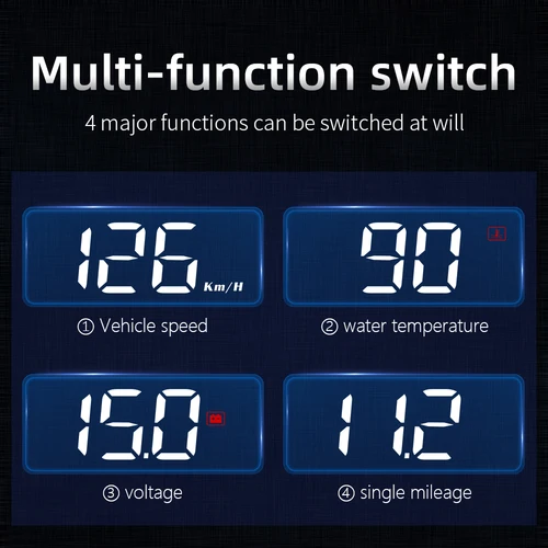 Imagen 2 del producto Pantalla M3 HUD Obd2, ordenador a bordo, pantalla frontal para coche, parabrisas, proyección de fuentes grandes, E-OBD y GPS, adecuada para todos los coches M1