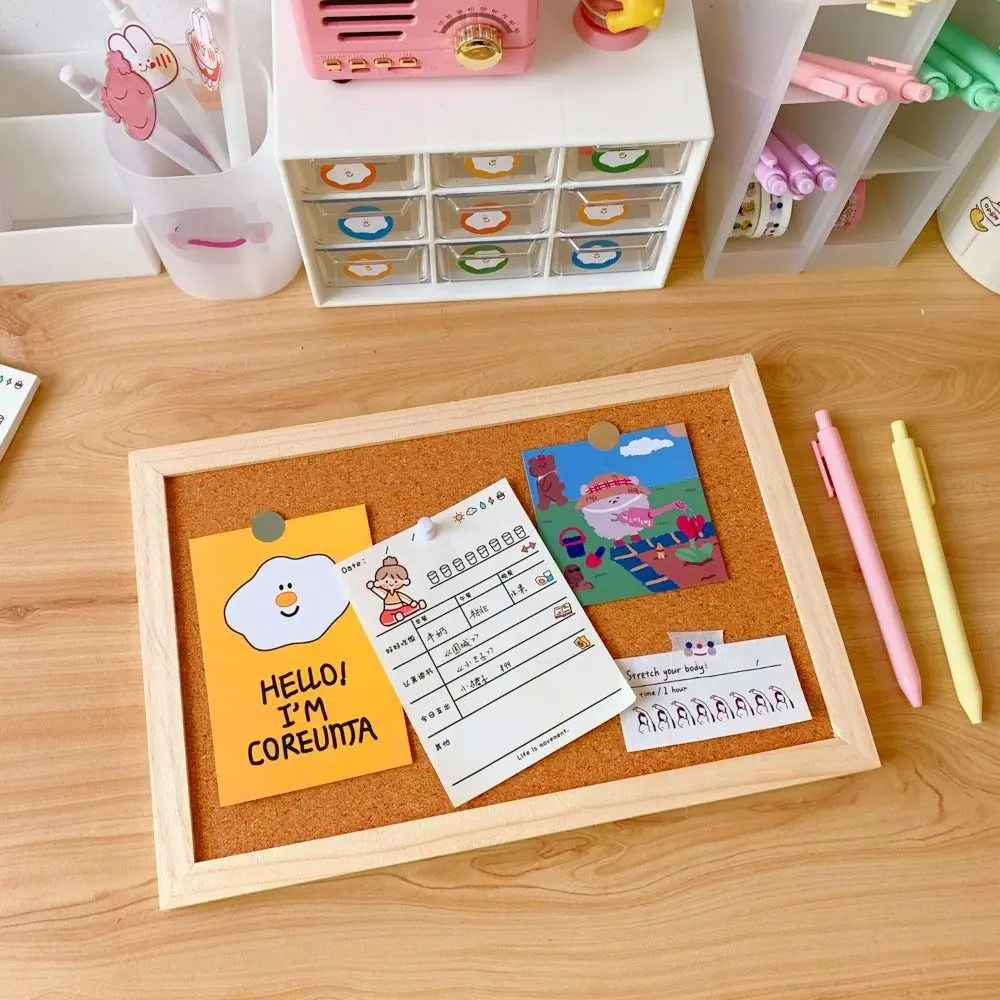 Practical Double-sided Cork Notice Board Thickened DIY Photo Display Board Wall Hanging Memo Board Study