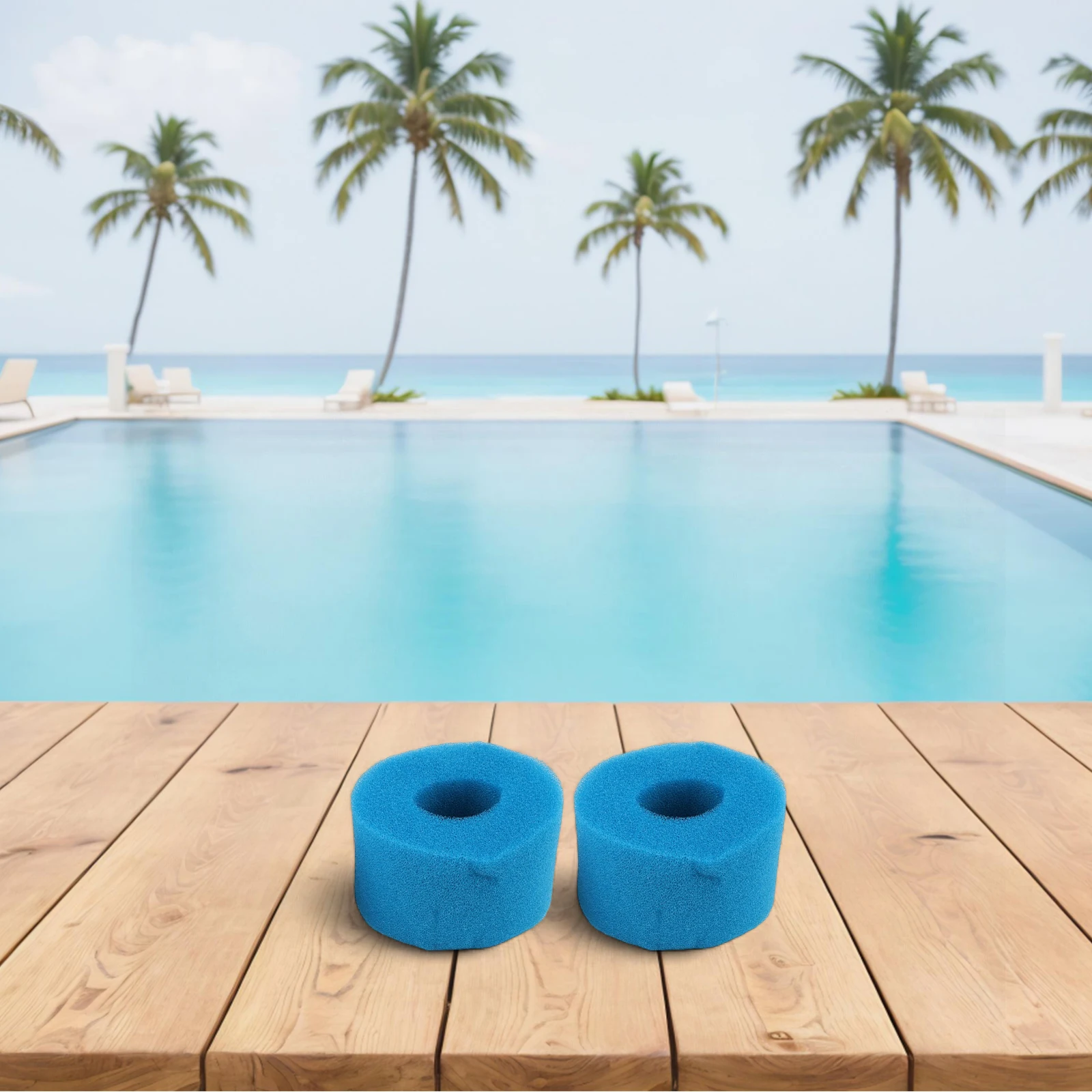 2pcs Filter Sponge Set Foam Blue Reusable Paper Box Replacement 10.8*7.3cm New Filter Sponge Accessories Kitchen Accessories