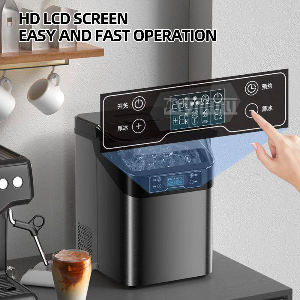 Máquina de fabricación de hielo de escritorio comercial, Mini máquina de hielo eléctrica para leche, té, cafetería
