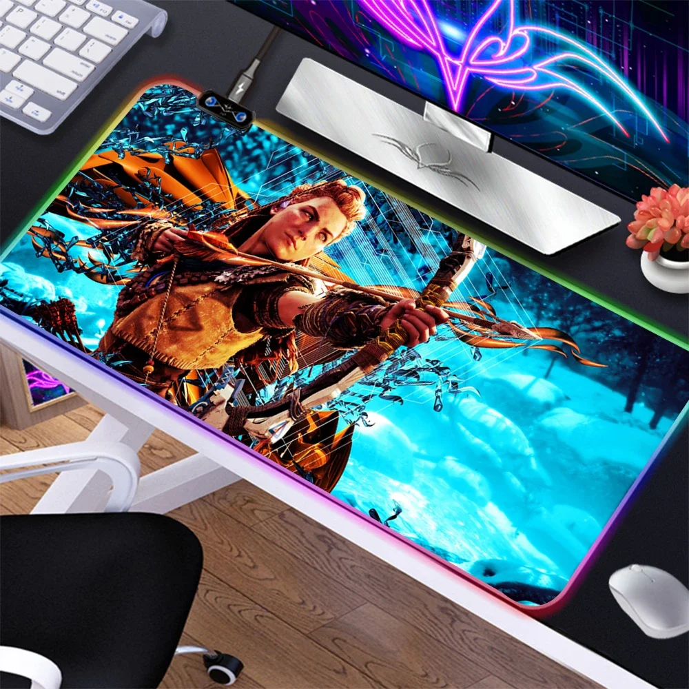 Hot Pad Horizon Zero Dawn Pc Gamer Gaming Accessories Mousepad Deskmat RGB Mouse Mats Computer Mausepad Keyboard Carpet Non-slip