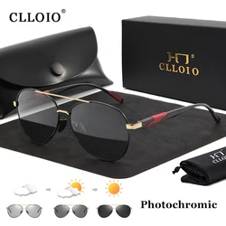 CLLOIO New Fashion Aluminum Photochromic Sunglasses Men Polarized Driving Sun Glasses Chameleon Anti-glare Sport Oculos de sol