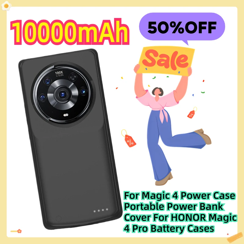 

For Magic 4 Power Case Portable Power Bank Cover For HONOR Magic 4 Pro Battery Cases 10000mAh