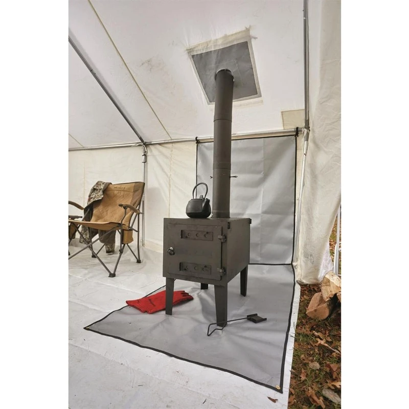 Large Outdoor Wood Burning Stove Portable with Chimney Pipe for Cooking, Camping, Tent, Hiking, Fishing, Backpacking