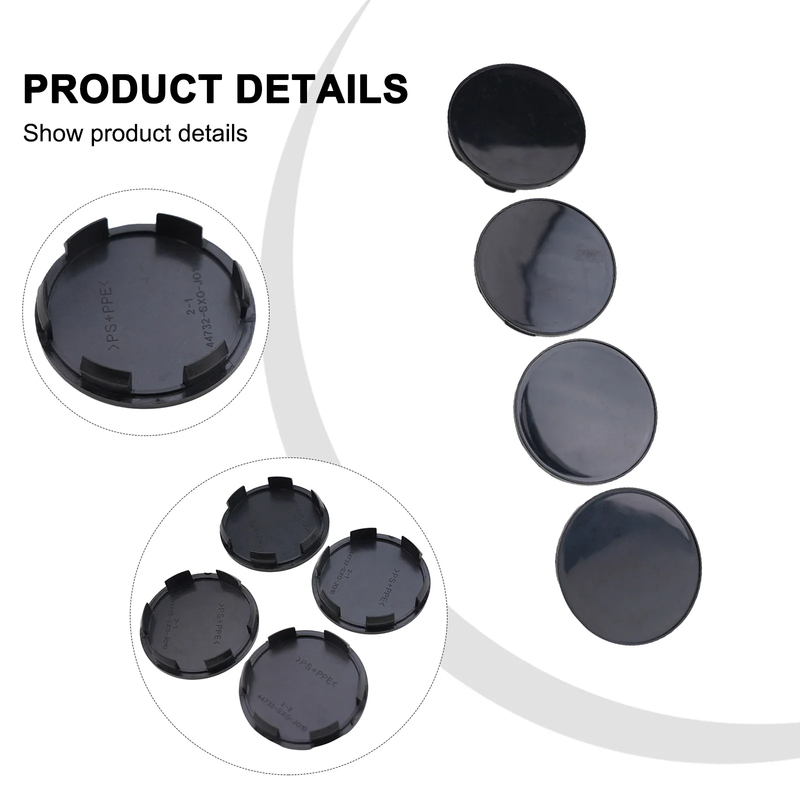 Wheel Center Cap Easy To Install And Durable Car Wheel Centre Hub Cover Set Of 4 ABS Plastic In Black 64mm/70mm Diameter