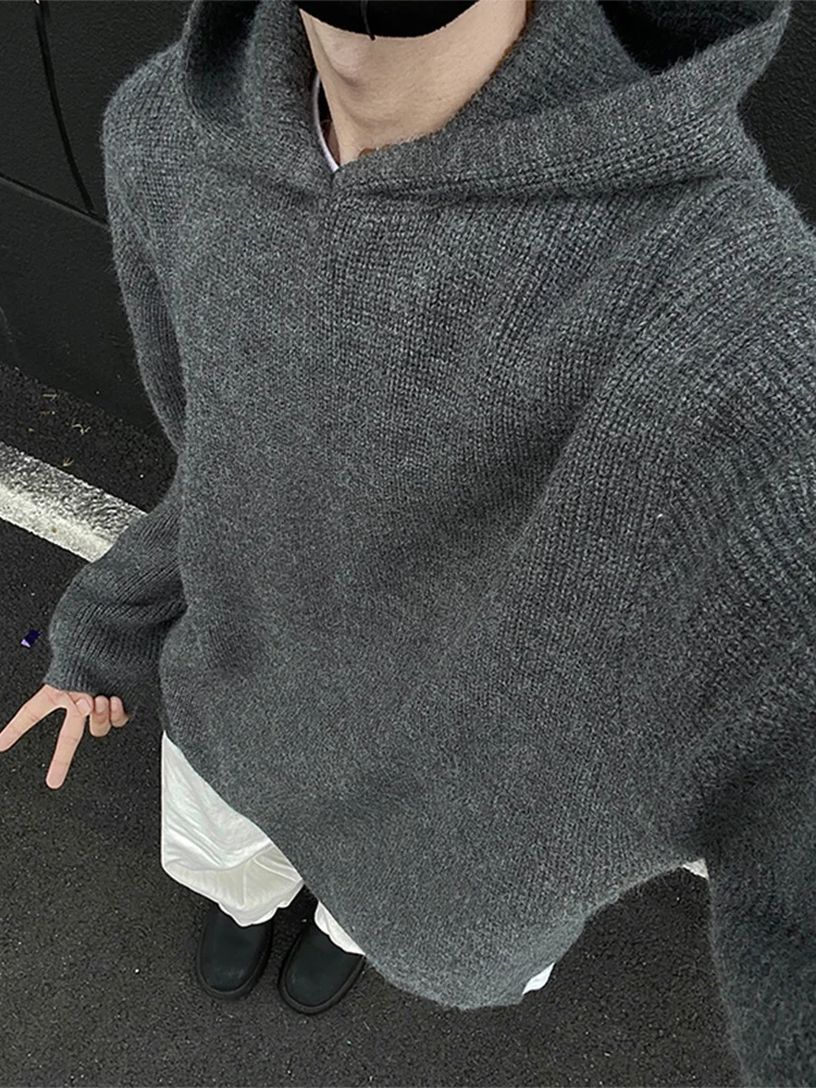 

Американский ретро-худи из трикотажа для мужчин: весенне-осенняя свободная повседневная вязаная верхняя одежда премиум-класса с длинным рукавом