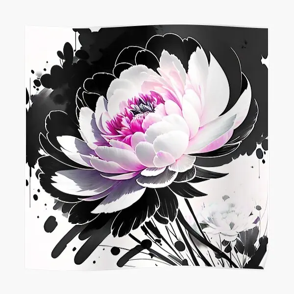 Peonies Abstract  Poster Mural Print Home Decor Art Funny Room Vintage Modern Wall Painting Picture Decoration No Frame