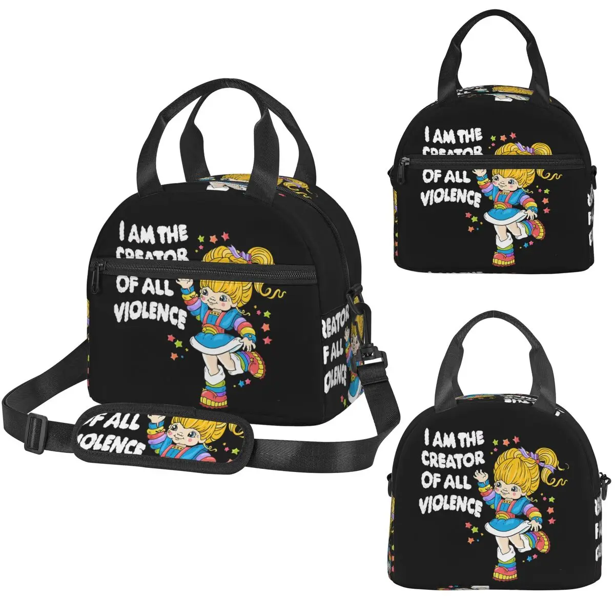 Rainbows Brite - Bolsa térmica para el almuerzo con diseño de dibujos animados para niños, caja térmica escolar, bolsa térmica portátil para el almuerzo