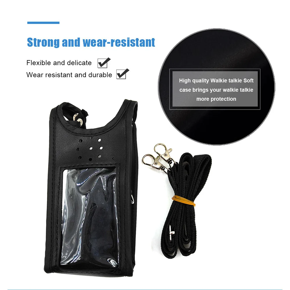 Anysecu UV 25D Walkie Talkie Protective Carry Case Soft Leather Belt Loop Holder Anti Scratch Portable Outdoor Radio Pouch