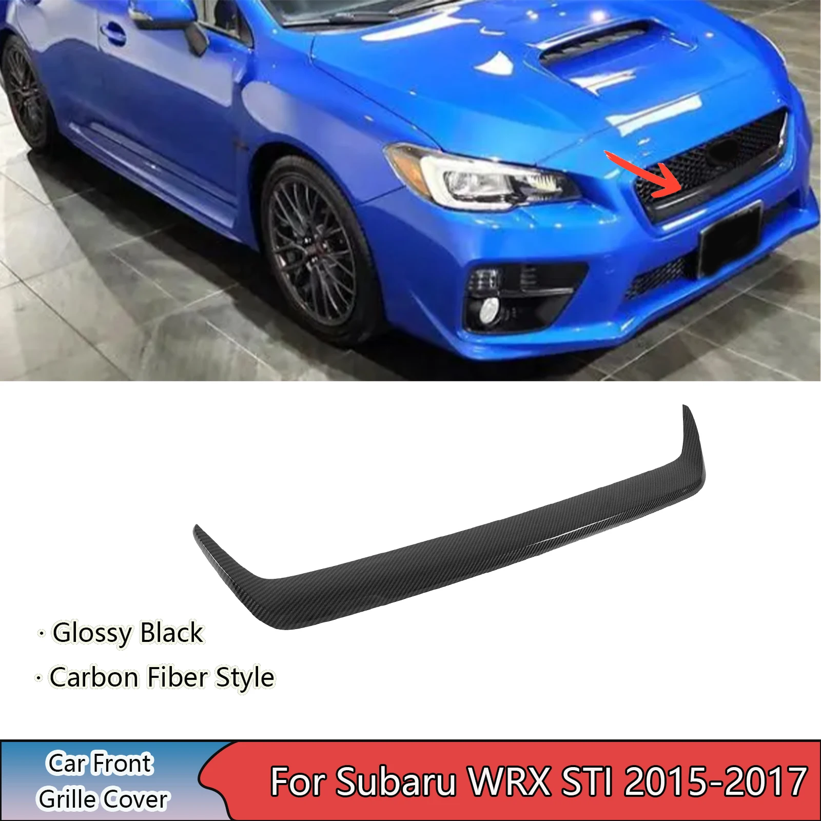 

Набор автомобильных передних решеток для Subaru WRX STI 2015 2016 2017, гоночные грили из углеродного волокна, аксессуары, внешние детали