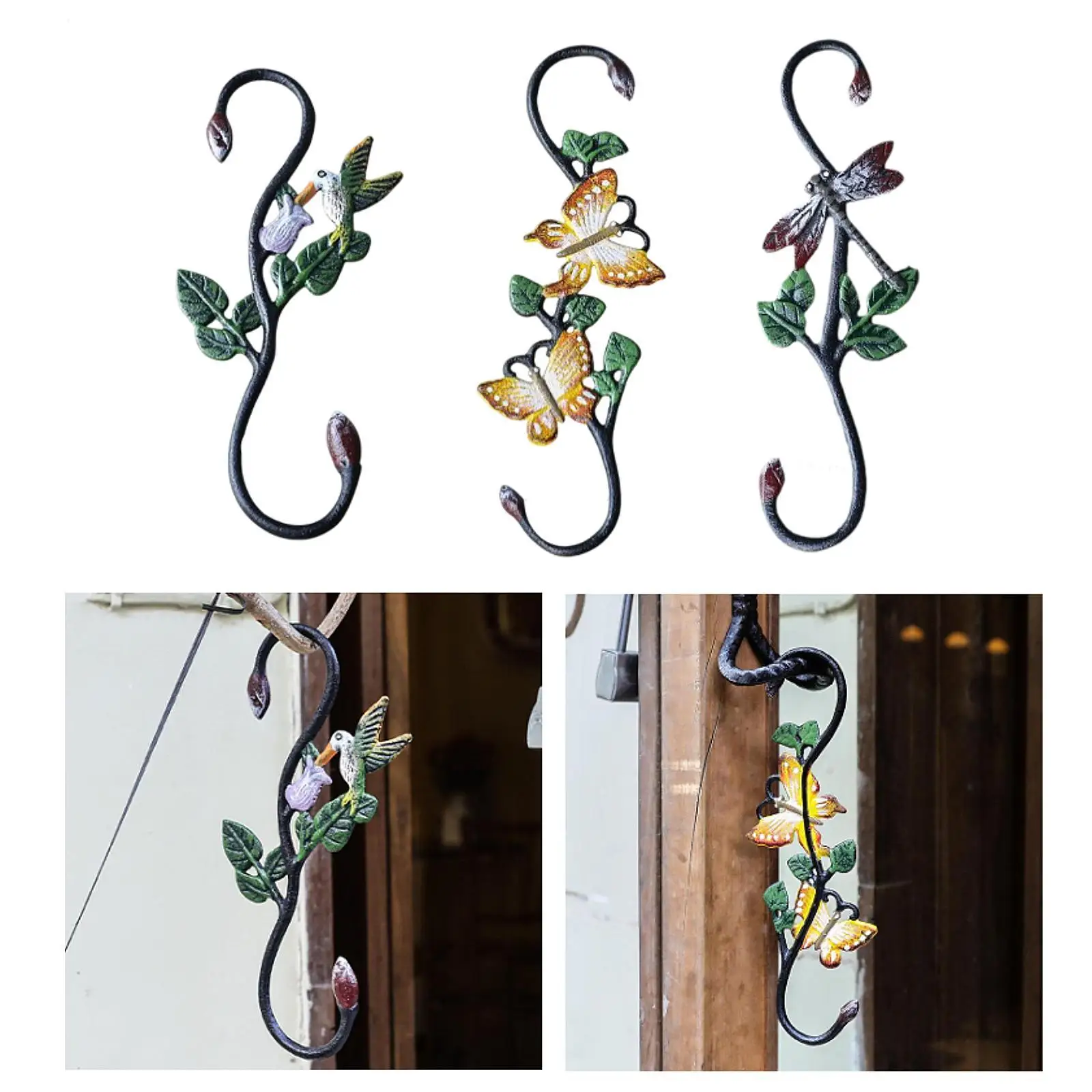 

Сверхмощный S-крючок, декоративный садовый крючок для кормушки для птиц для окна, патио, стены